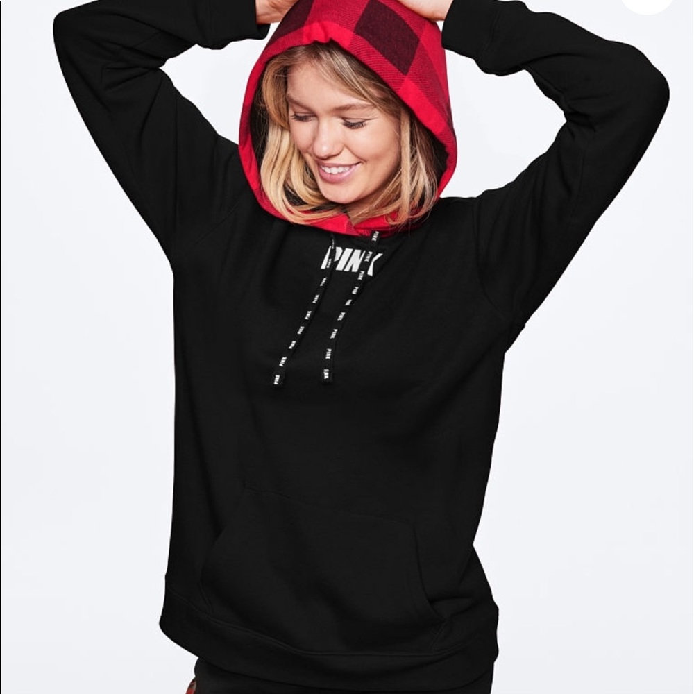NEW!! PINK Sherpa Lined Hood Campus Pullover - Picture 1 of 1